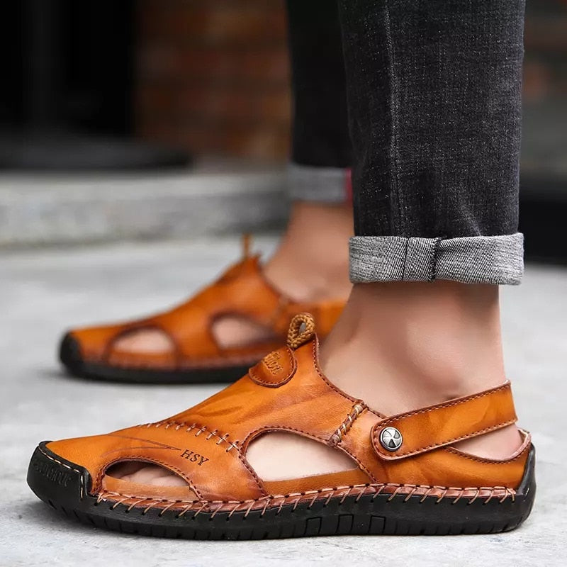Men Classic Roman Leather Sandals – BESMEE Shoes